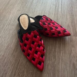 Schutz Genuine Leather Embroidered Mules Size 7B